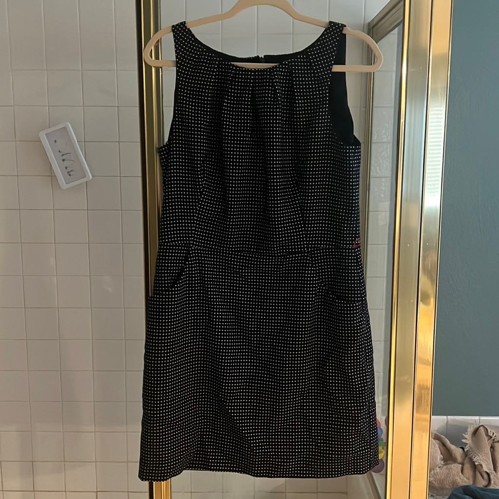 Size 14 Polka Dot Navy Pencil Dress With Pockets.